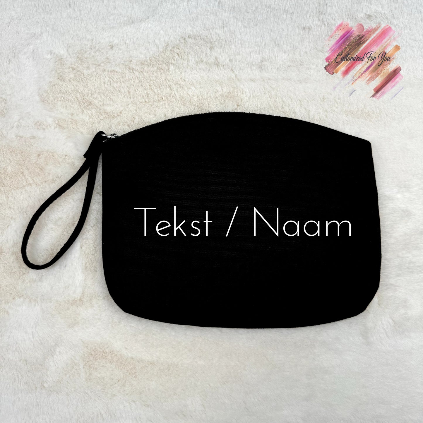 Etui plat katoen Groot - Zwart