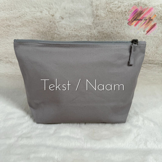 Toillettas katoen groot - Grijs