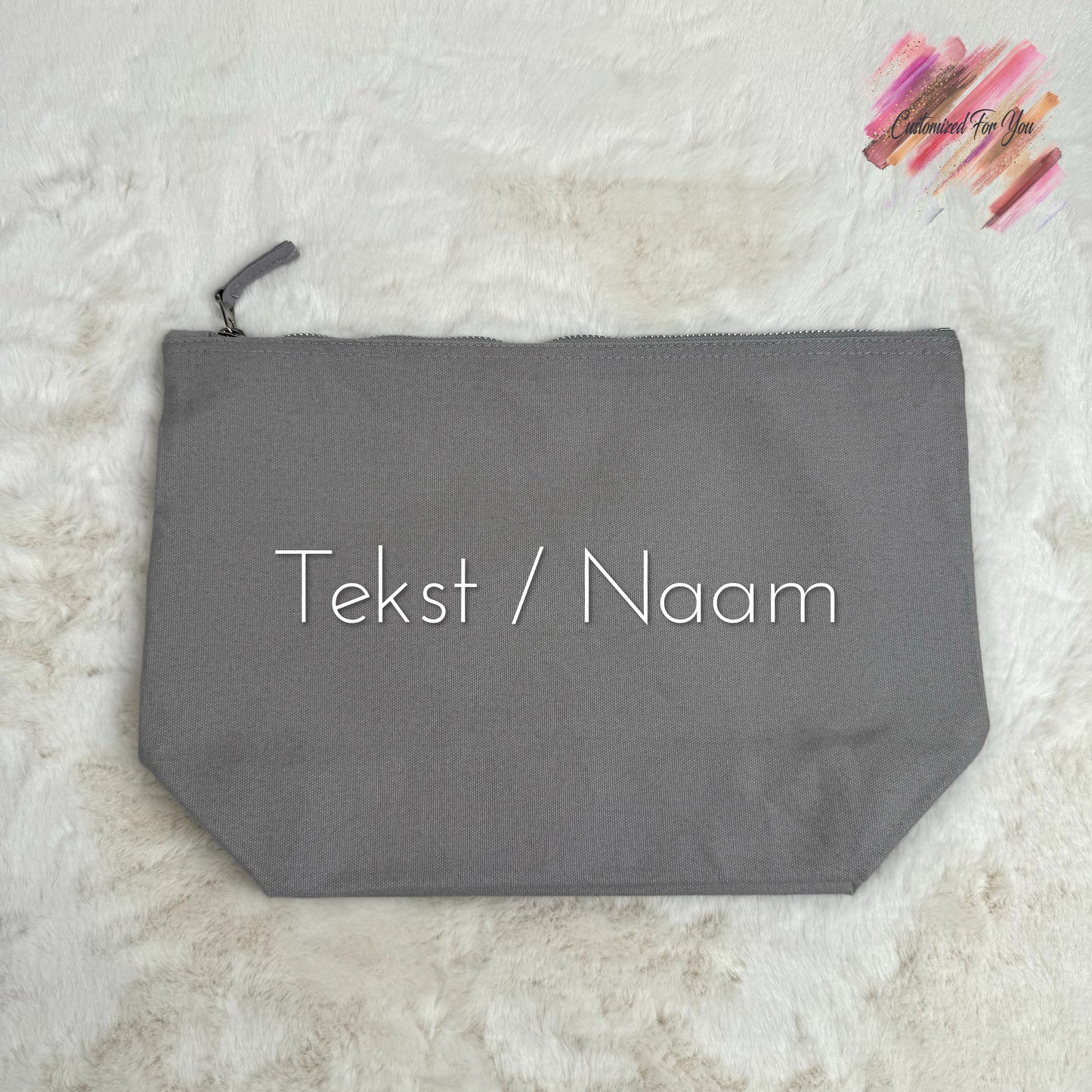 Toillettas katoen middel - Grijs