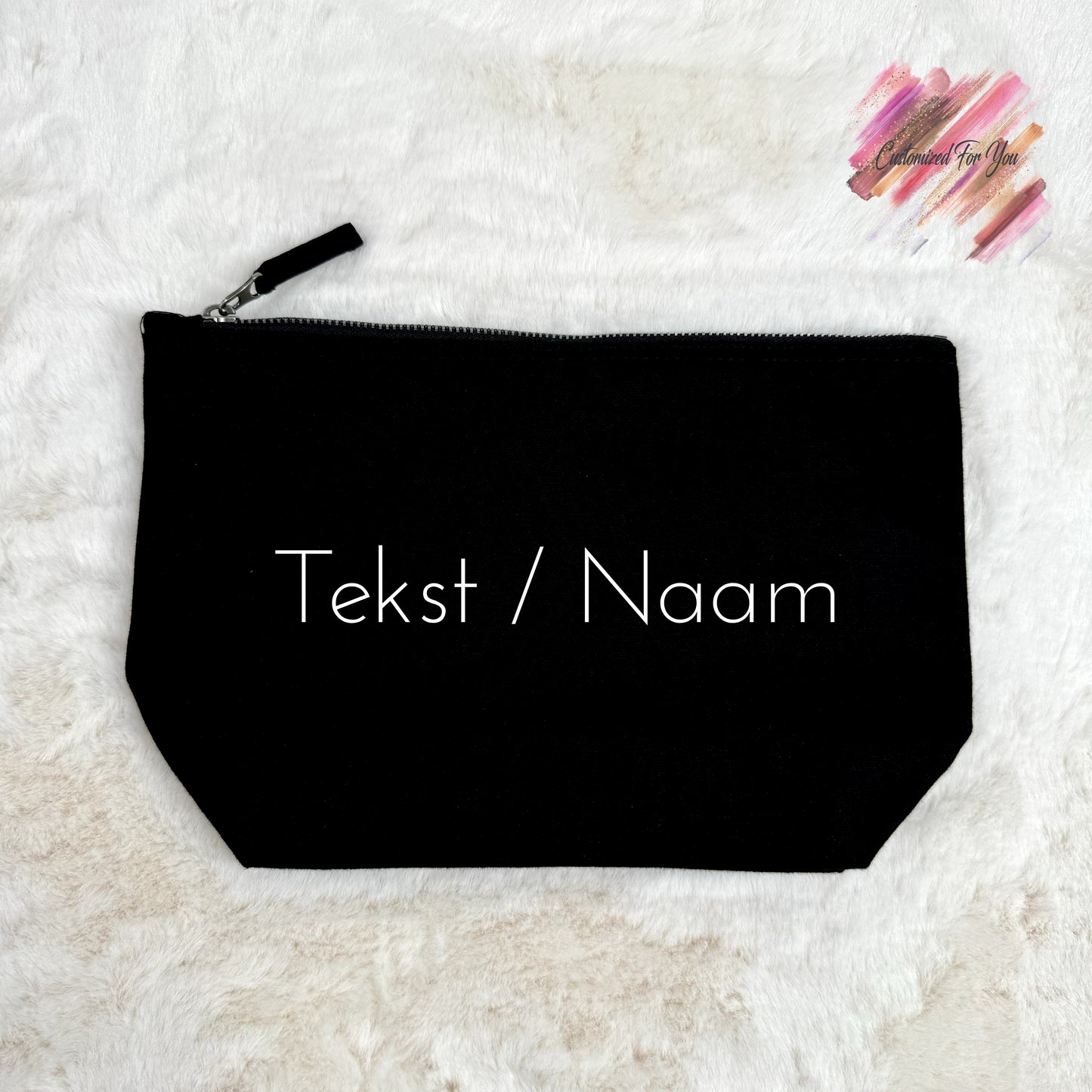 Toillettas katoen middel - Zwart